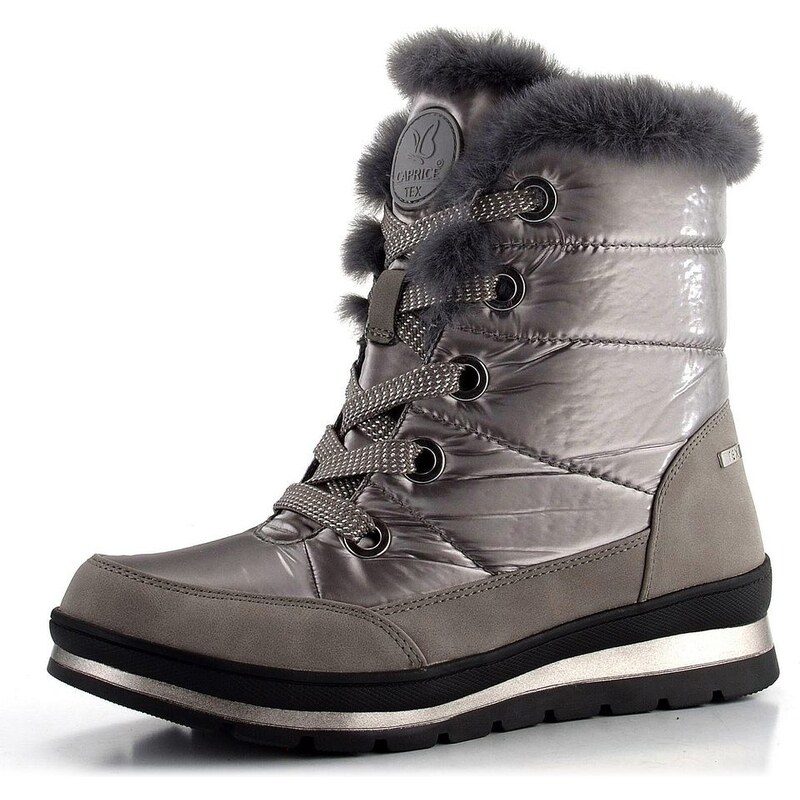 Caprice vyteplená šnurovacia členková obuv Taupe Comb 9-26226-41 61761908