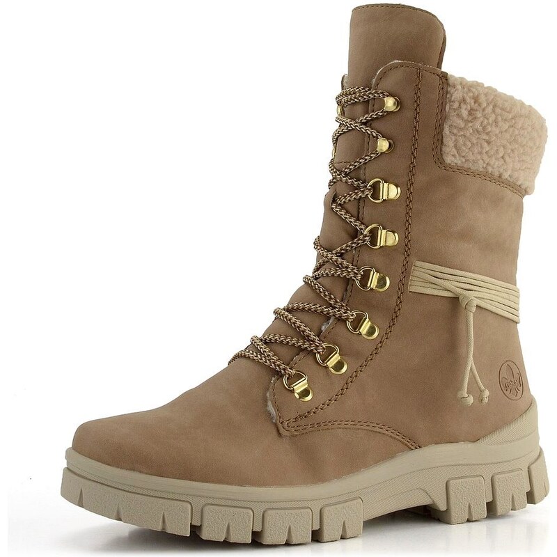 Rieker vyššia šnurovacia členková obuv béžová Z1121-64 61761976