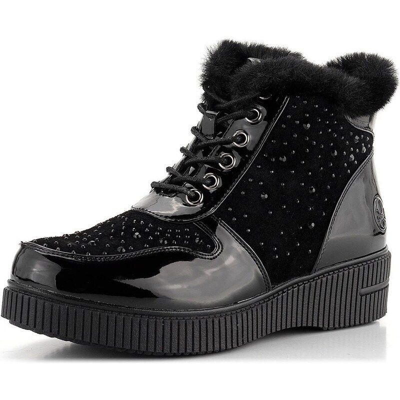 Rieker lakovaná členková obuv čierna 93312-00 61761886