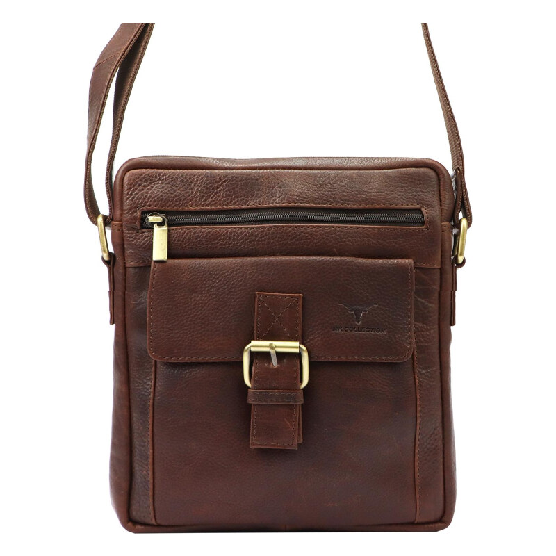 Pánska kožená taška Money Kepper hnedá KZ42857 62180058