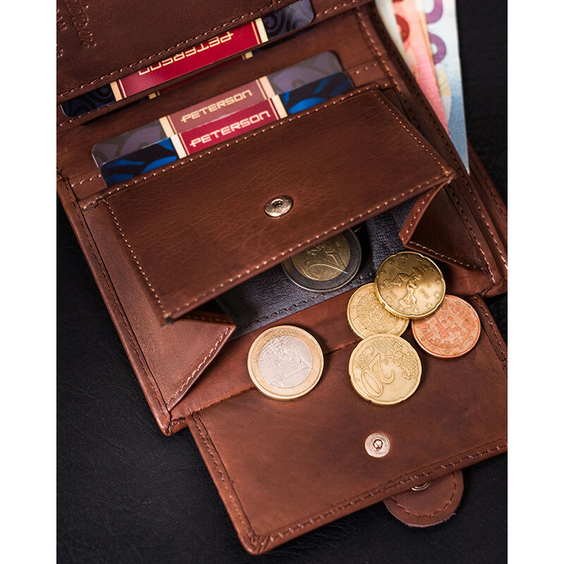 Peterson Značková pánska kožená peňaženka s prackou (GPPN380)