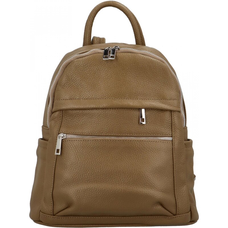 Dámsky kožený batoh khaki - Delami Vera Pelle Heylo Khaki 48136938