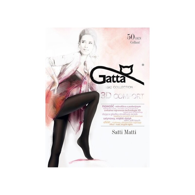 Nepriehľadné čierne silonky Gatta Satti Matti 50 den 46133044