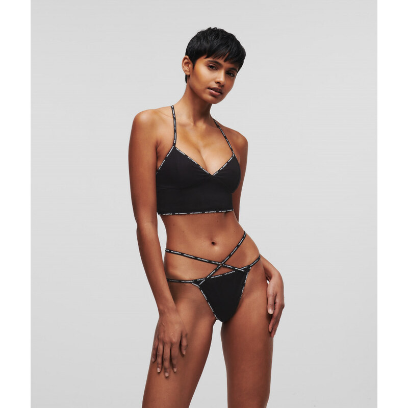 KARL LAGERFELD PADDED LONGLINE LACE BRA