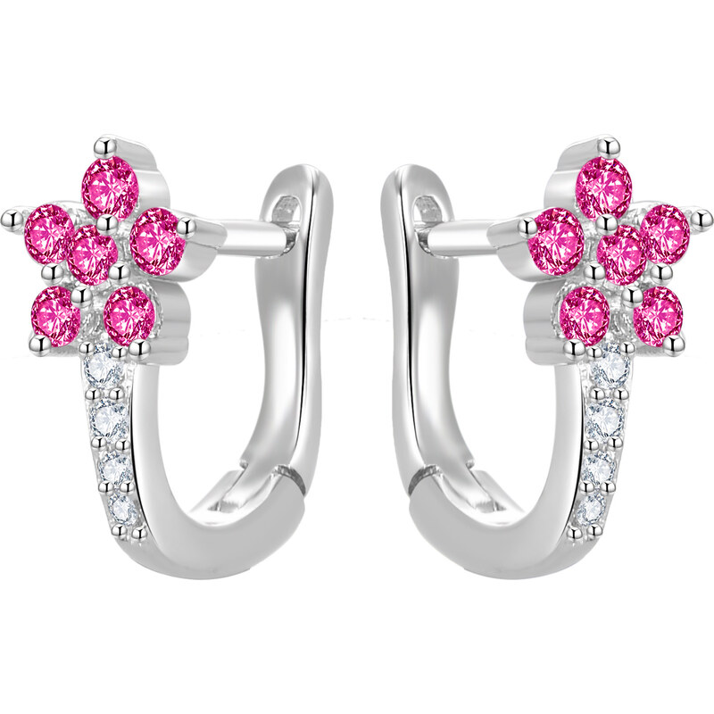 Beneto Slušivé kvietkové náušnice so zirkónmi AGUC3334-F 66581711