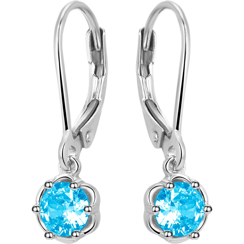 Beneto Slušivé strieborné náušnice s modrými zirkónmi AGUC3340-LB 66586136