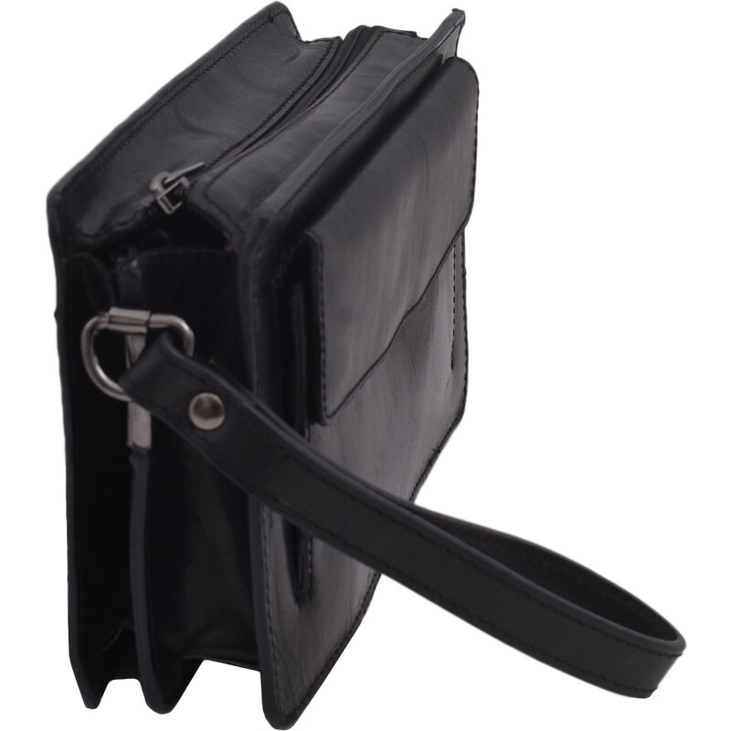 Mercucio Kožená etue taška čierna 250109