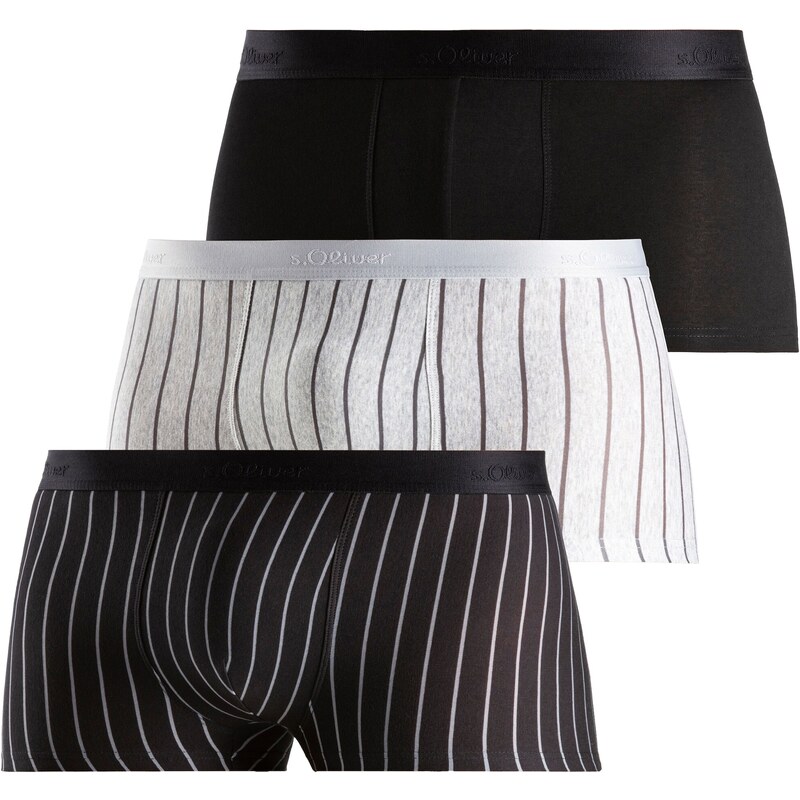 s.Oliver Boxerky Hipster striebornosivá / čierna / biela / biela 54265409