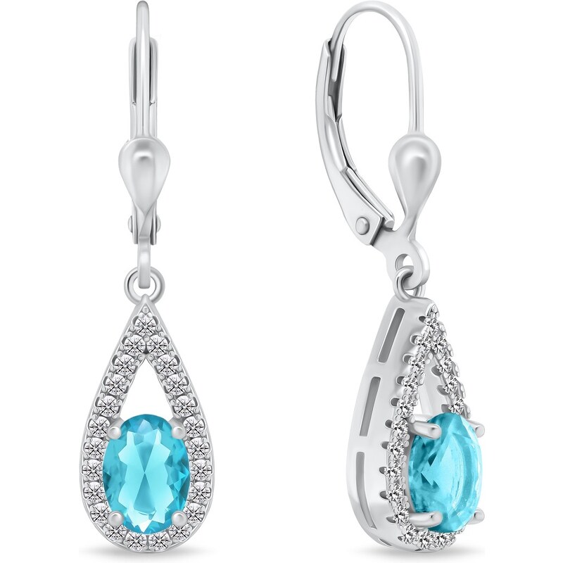 Brilio Silver Pôsobivé strieborné náušnice s modrými zirkónmi EA310WAQ 66581567