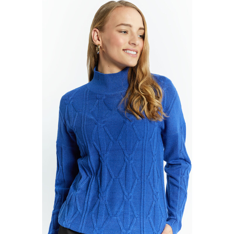 MONNARI Woman's Jumpers & Cardigans Sweater With Turtleneck Navy Blue