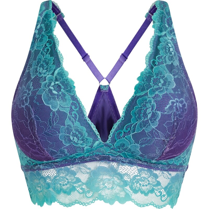 bonprix Podprsenka s jemnou čipkou a farebným prielivom, farba fialová 46202461