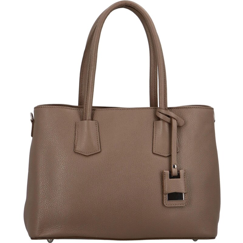 Delami Vera Pelle Dámska kožená kabelka cez plece taupe - Delami 66842774