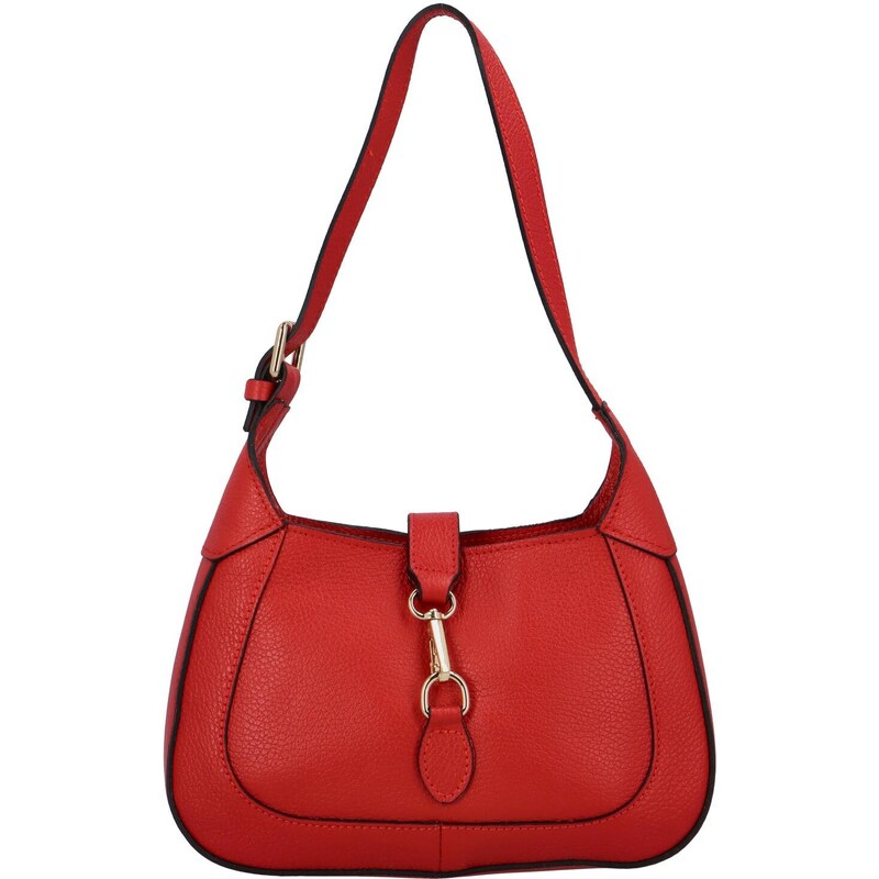 Delami Vera Pelle Dámska kožená kabelka cez plece červená - Delami 43360588