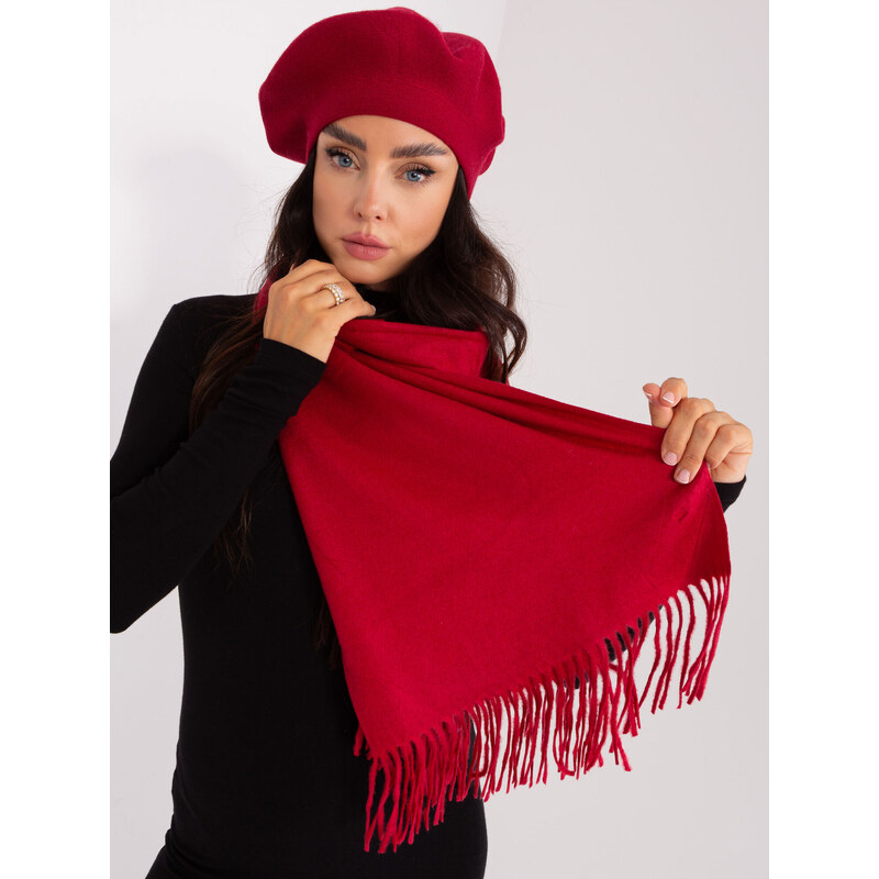 Wool Fashion Italia Scarf-AT-SZ-23185.90P-burgundy 60336145
