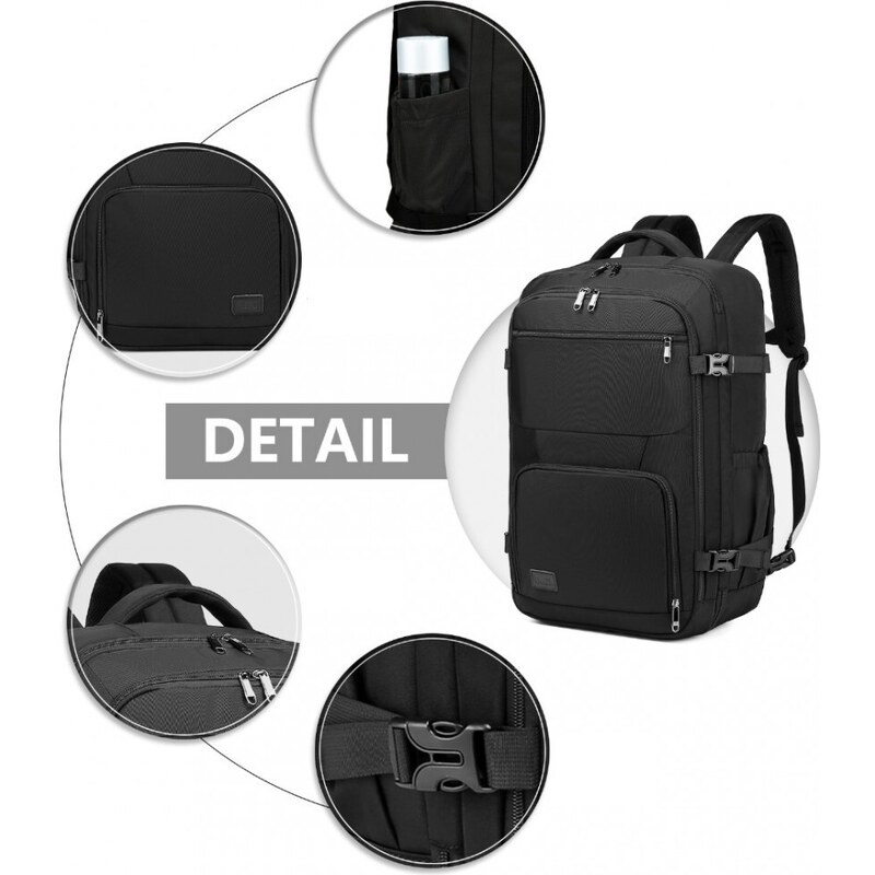 Konofactory Čierny objemný cestovný batoh do lietadla "Explorer" - veľ. XL