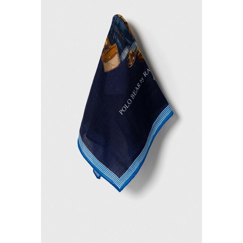 Vlnený šál Polo Ralph Lauren tmavomodrá farba, vzorovaná, 455931399