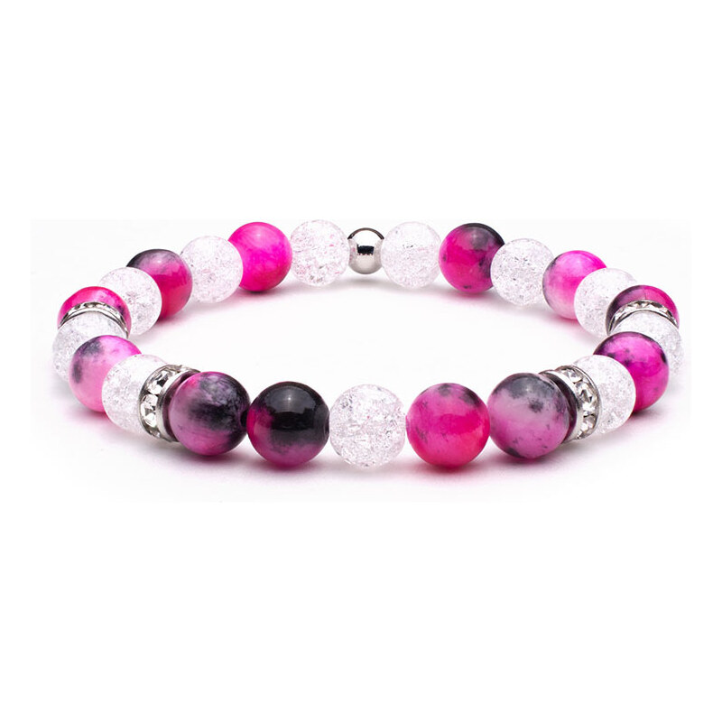 BudNej Minerálny náramok RADOSŤ a ROZHODNOSŤ z praskaného krištáľu a 50092171