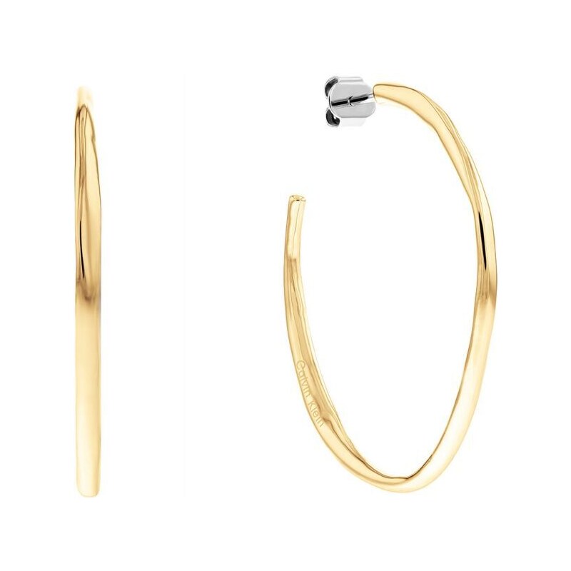 Calvin Klein Kruhové pozlátené náušnice Molten Pebble 35000115 66579411