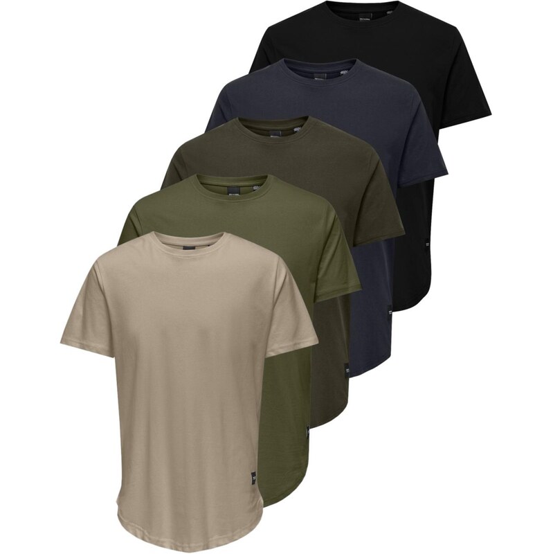 Only & Sons Tričko MATT LONGY béžová / modrá / zelená / čierna 63209445