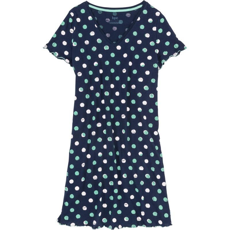 bonprix Nočná košeľa, krátka, z bio bavlny, farba modrá 44731659