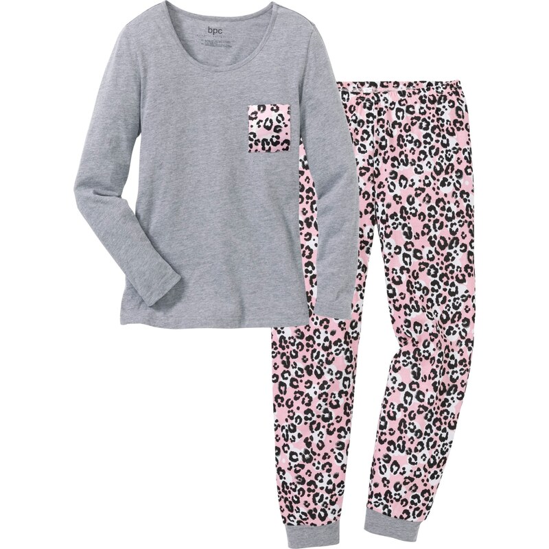 bonprix Pyžamo s bio bavlnou, farba šedá 45370298