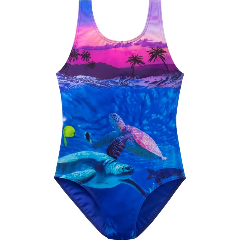 bonprix Dievčenské plavky z recyklovaného polyamidu, farba fialová, rozm. 128/134