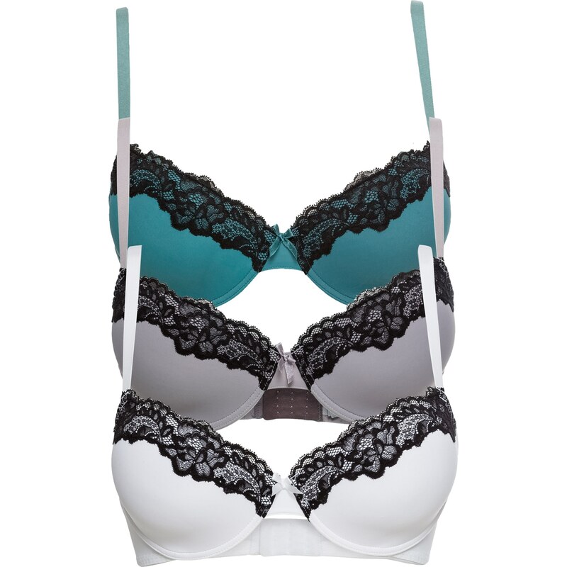 bonprix Vystužená podprsenka s recyklovaným polyamidom (3 ks), farba 44731725