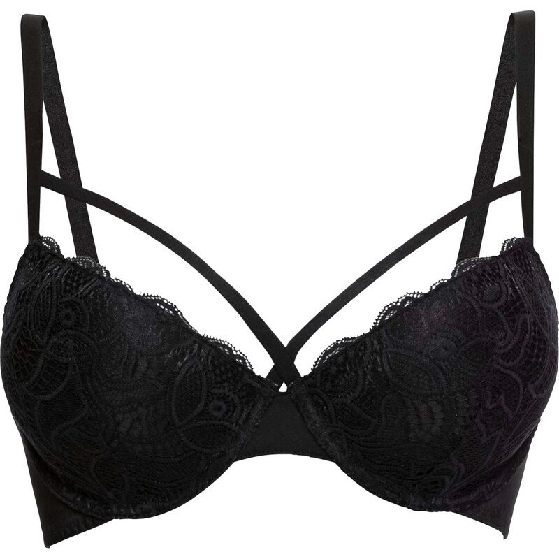 bonprix Vystužená podprsenka jemnou čipkou, farba čierna 44732333