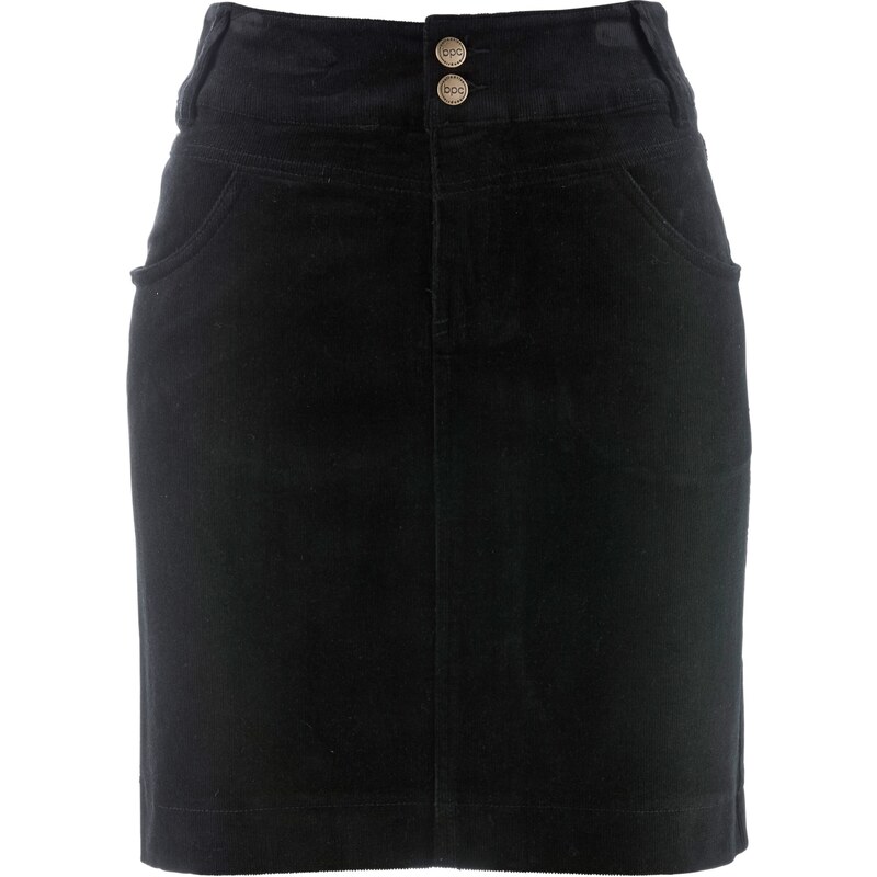 bonprix Strečová kordová sukňa, farba čierna 45731396