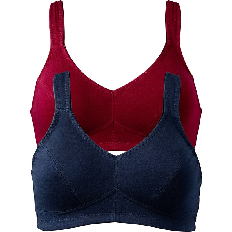 bonprix Podprsenka bez kostíc (2ks) bio bavlna, farba červená 44740895