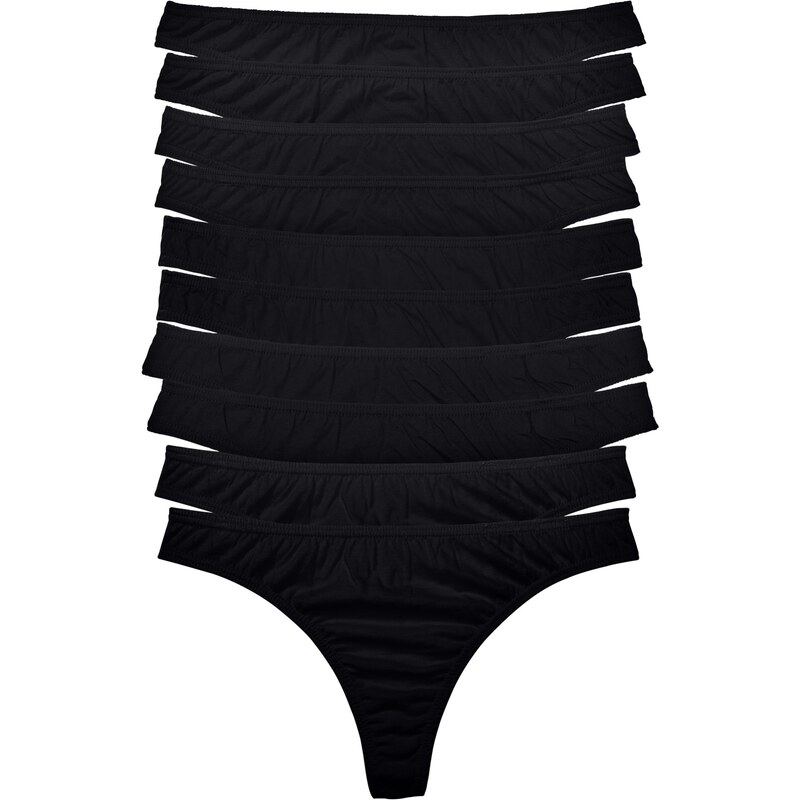 bonprix Nohavičky string (10 ks), farba čierna 44740899