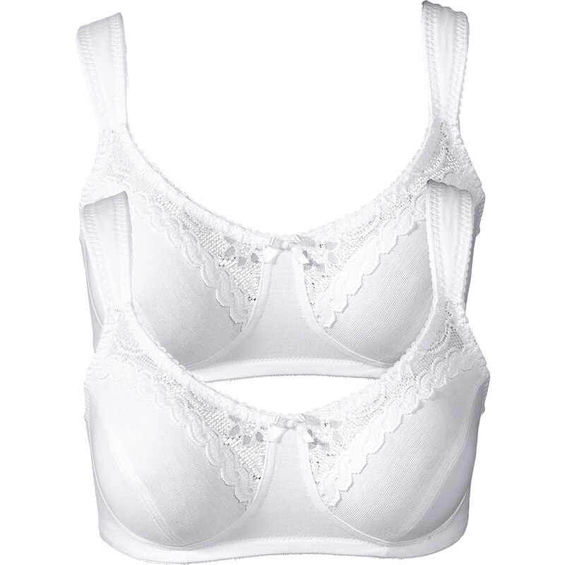 bonprix Podprsenka bez kostíc (2 ks) bio bavlna, farba biela 44740918