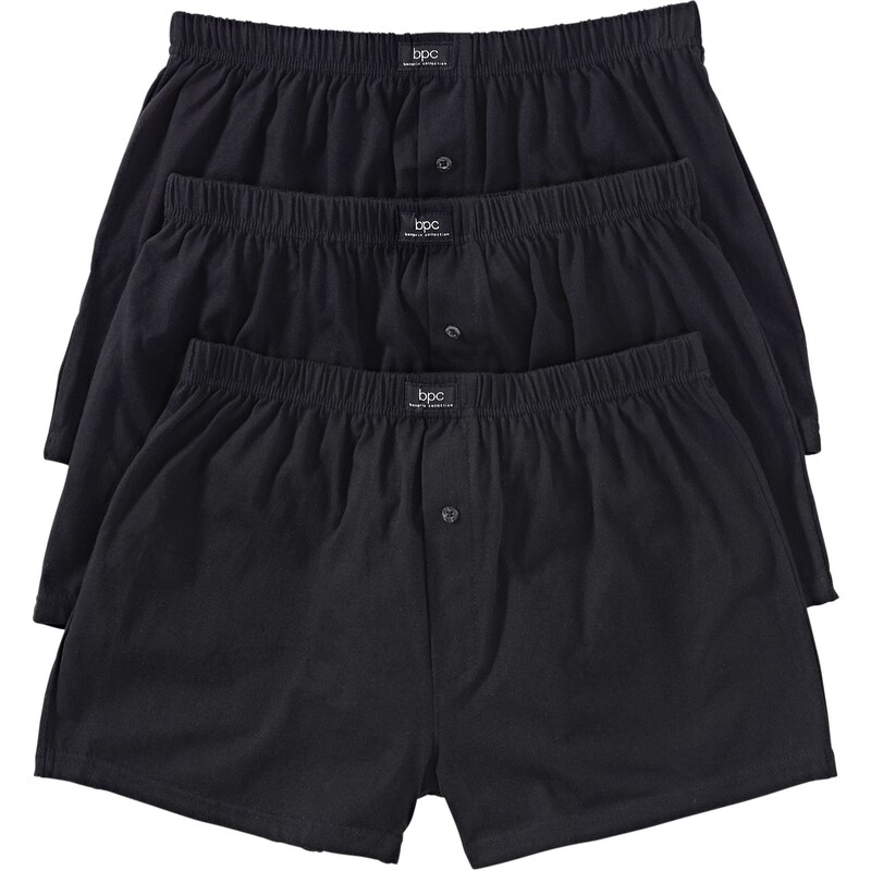 bonprix Voľné džersejové boxerky (3 ks), farba čierna 44741164