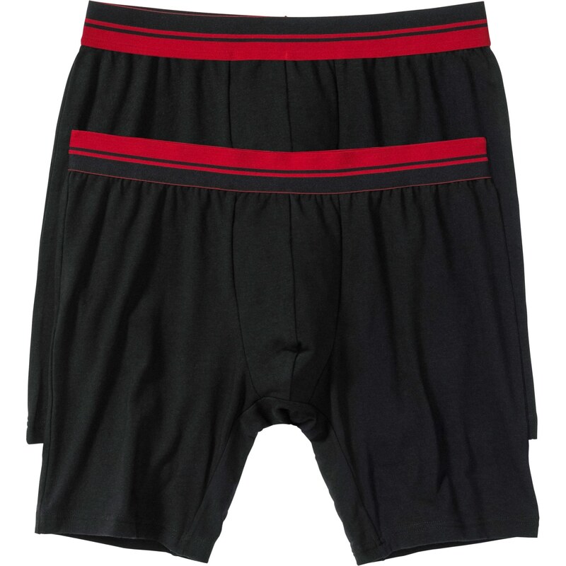 bonprix Dlhé boxerky s bavlnou (2 ks), priliehavé, farba čierna 67784259