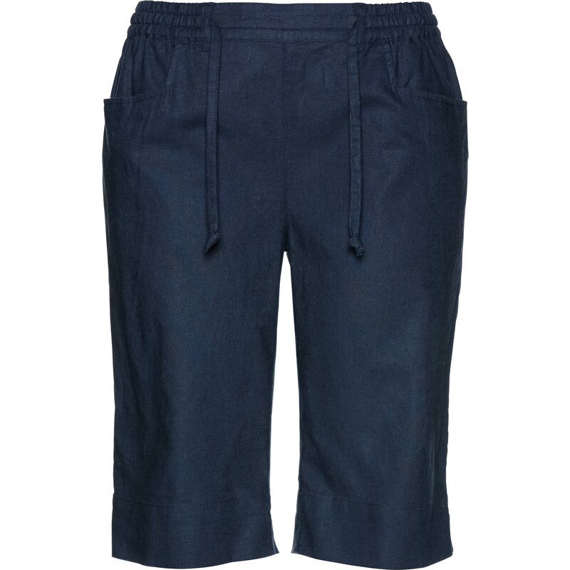 bonprix Plátené bermudy, farba modrá 44741904