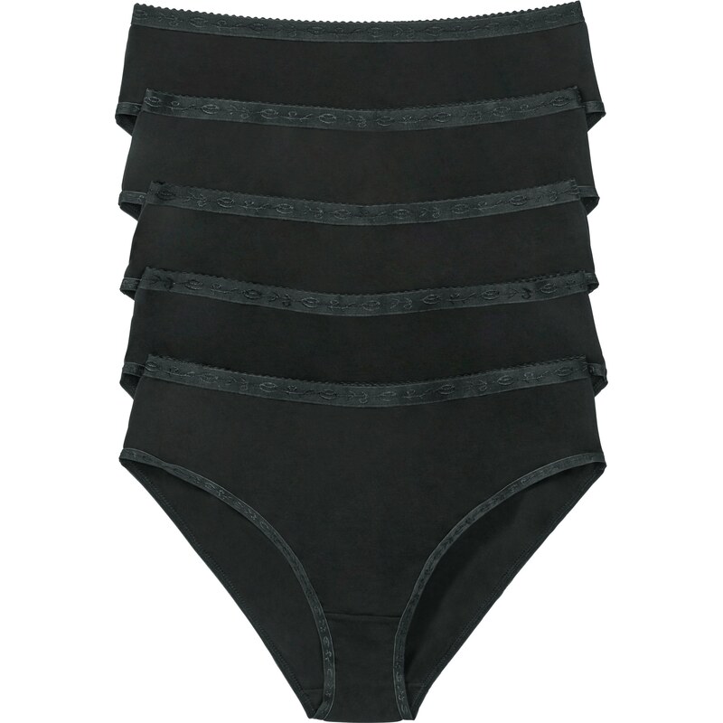 bonprix Maxi nohavičky (5 ks), farba čierna 44741974