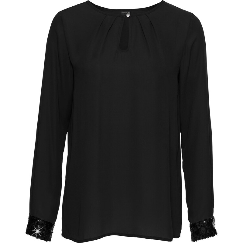 bonprix Blúzka bez zapínania, farba čierna 45537461