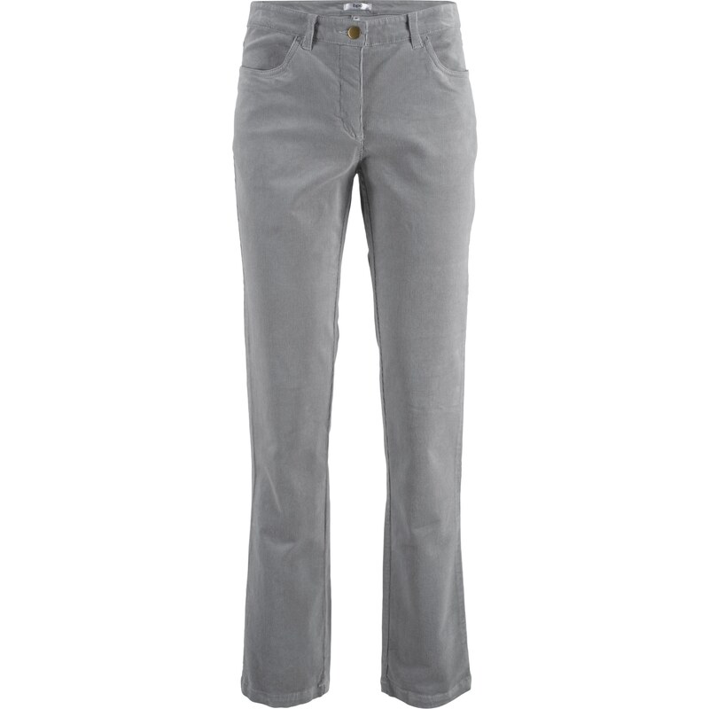 bonprix Strečové kordové nohavice, farba šedá 44799169