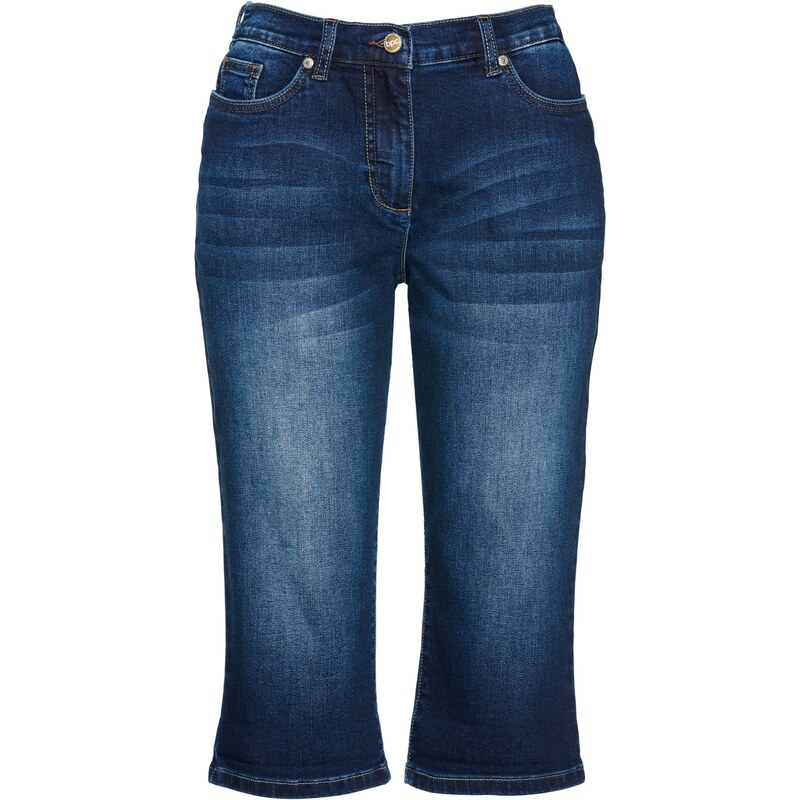 bonprix Strečové bermudy s pohodlným pásom, farba modrá 64167310