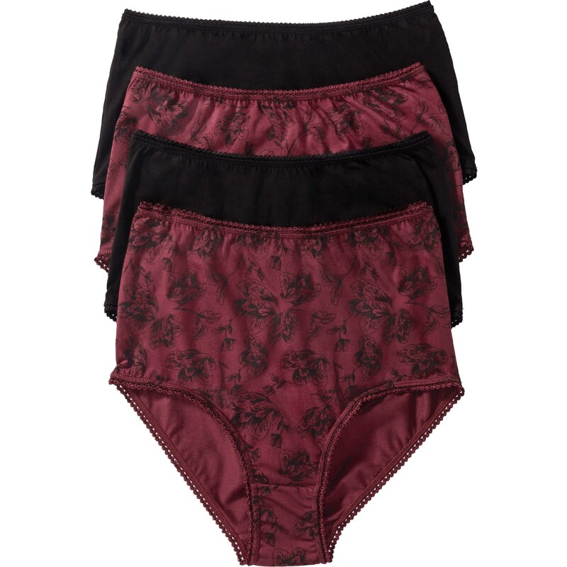 bonprix Vysoké nohavičky, bio bavlna, (4 ks), farba čierna 44742107