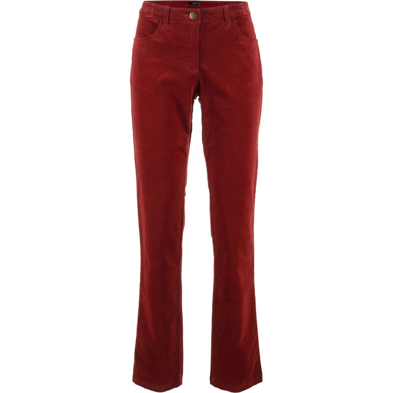 bonprix Strečové kordové nohavice, farba červená 44799172