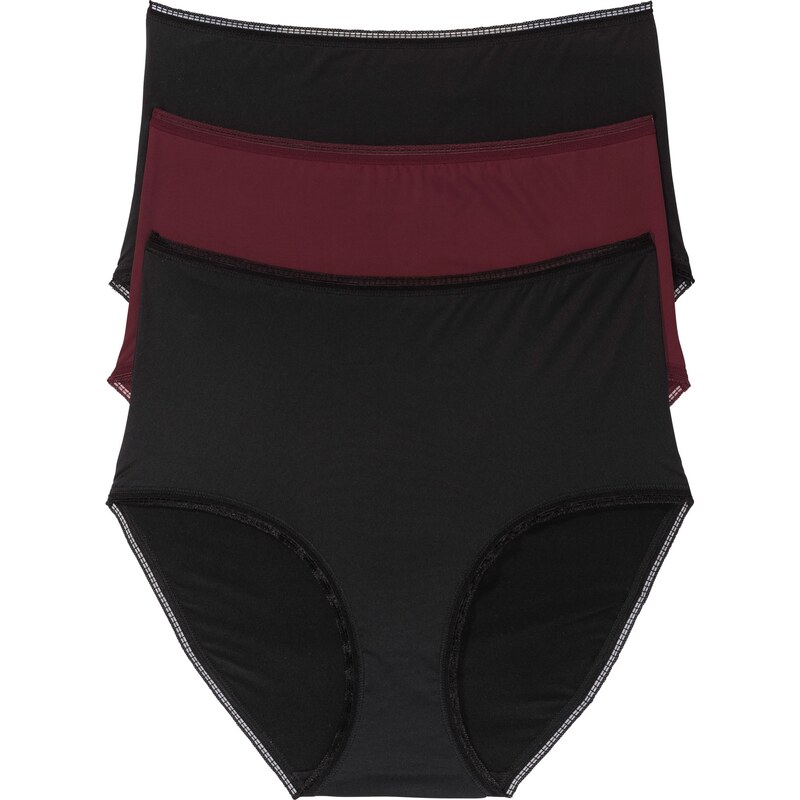 bonprix Vysoké mikrovláknové nohavičky (3 ks), farba čierna 44742175