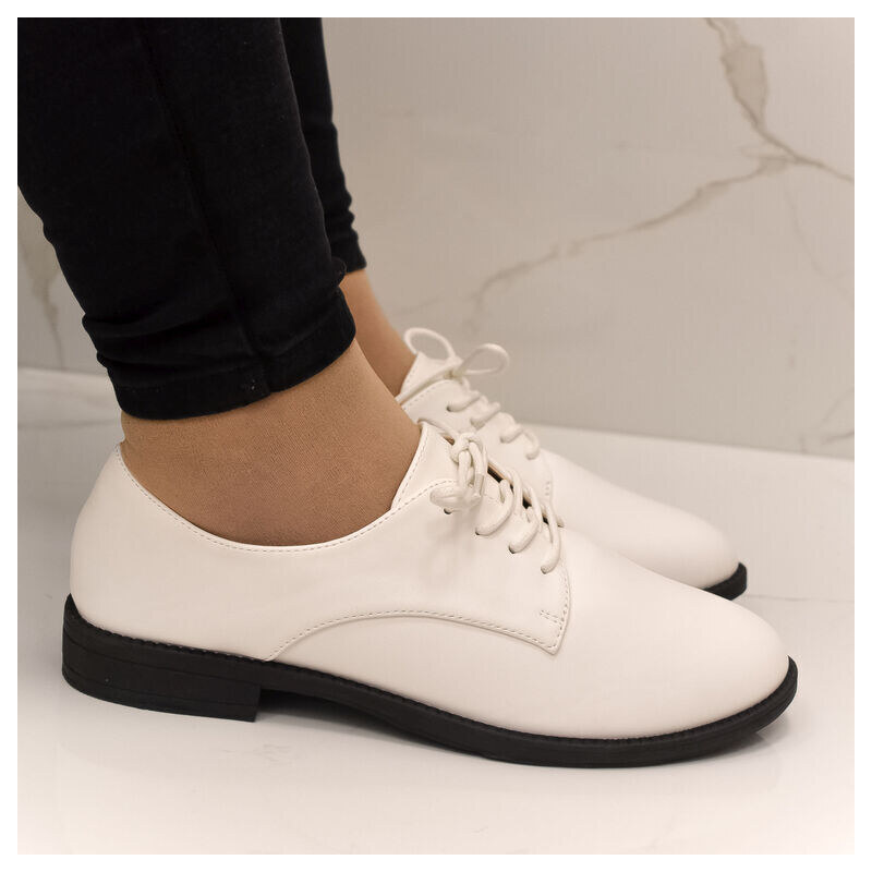 COMER Dámske šnurovacie biele poltopánky JOELA 46316164