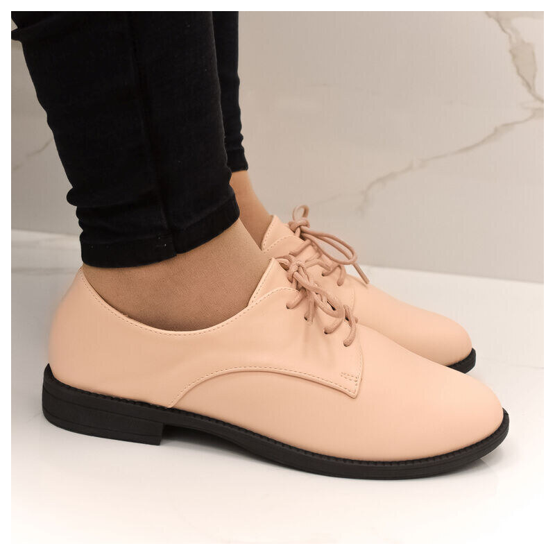 COMER Dámske šnurovacie svetloružové poltopánky JOELA 46316165