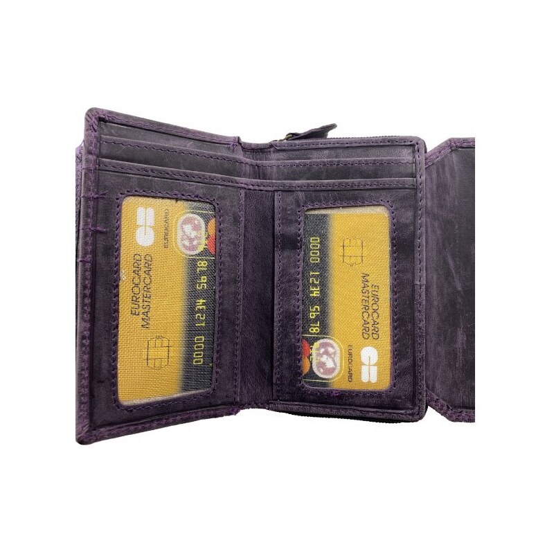 Roberto Dámská kožená peňaženka s motivem - fialová 2819