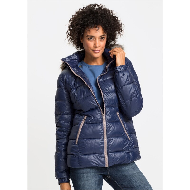 bonprix Zimná bunda s kapucňou, farba modrá 45255069