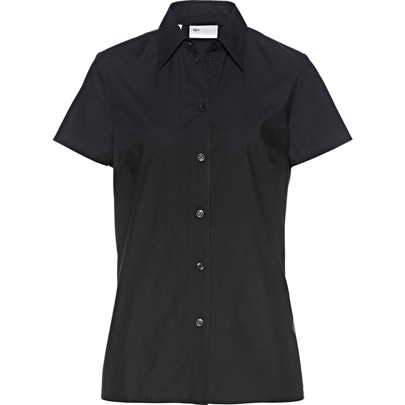 bonprix Blúzka s krátkym rukávom, popelínová, farba čierna 45104396