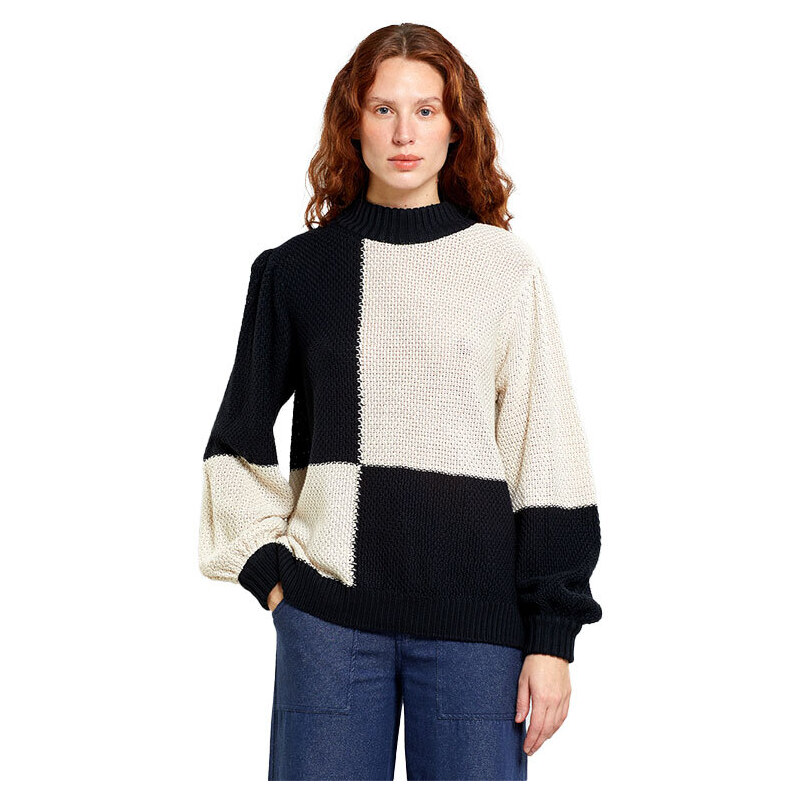 Dedicated Sweater Knitted Rutbo Blocks Black/Vanilla White 65398529