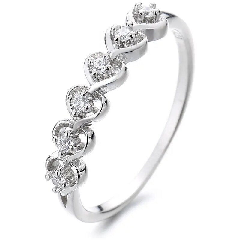 MAJYA Strieborný srdiečkový prsteň NOEMI 10035/6 64581389