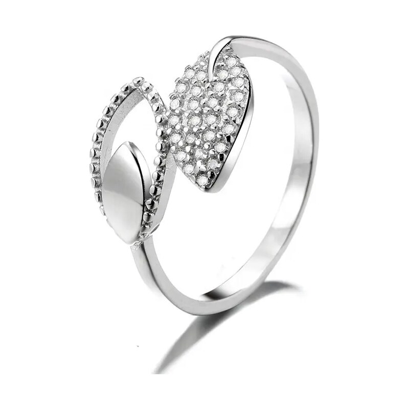 MAJYA Strieborný prsteň dva lístky NAIMA 10040/6 64581393